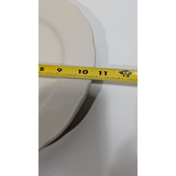 Syracuse China White 10 1/2" Dinner Plate Scalloped Edges Vintage USA - Picture 3 of 6